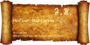 Hefler Marianna névjegykártya